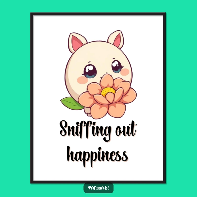 Funny Creature Flower Poster: Botanical Art for a Cheerful Home