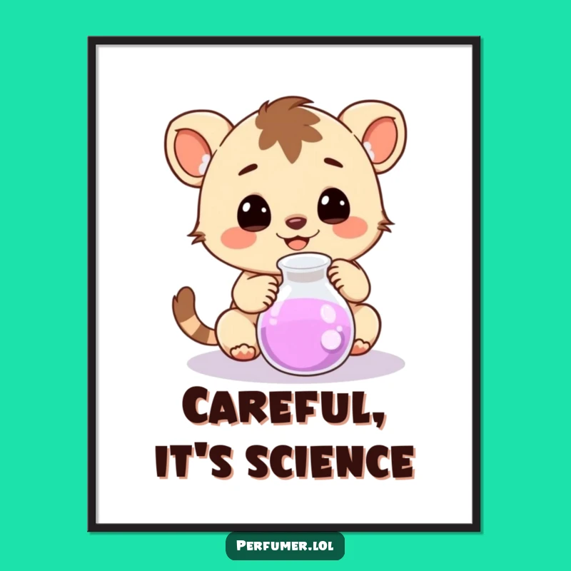 Funny Happy Creature Poster: Scientific Art for Cheerful Spaces