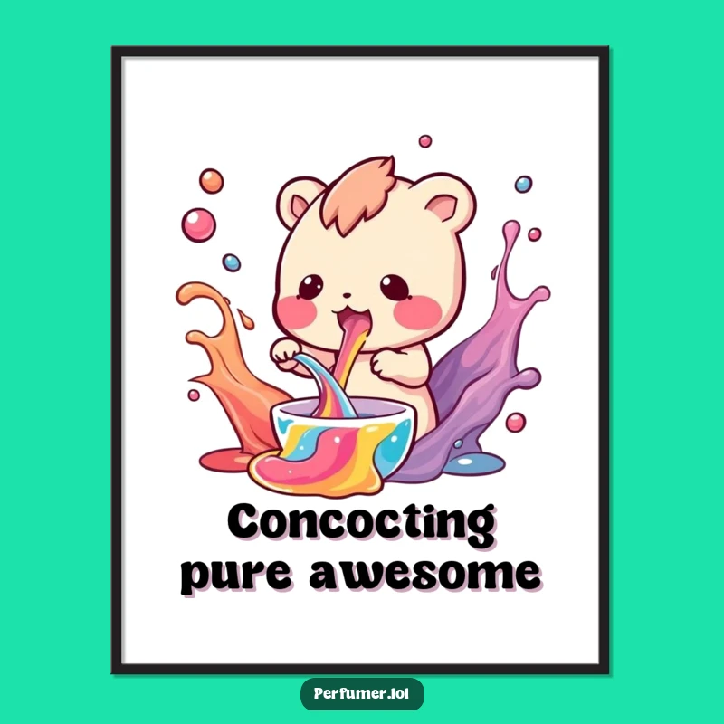 Funny Mixing Creature Poster: Vibrant Art for Your Lab or Den