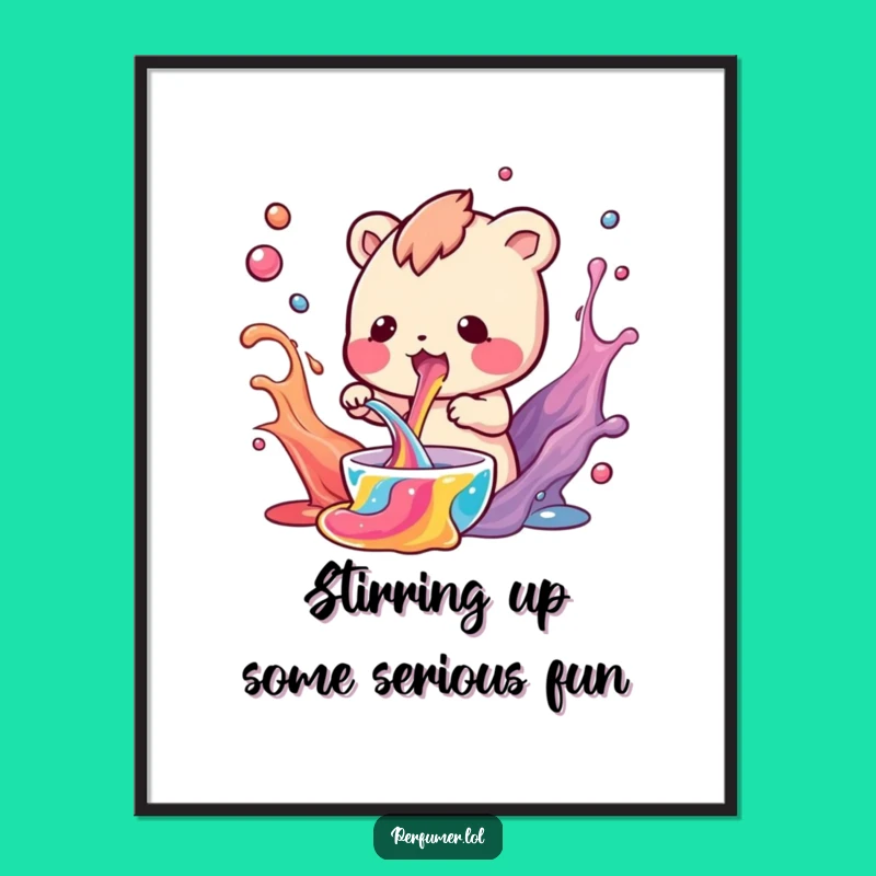 Funny Free Printable Wall Art: Creature's Colorful Concoction - Whimsical Downloadable Art