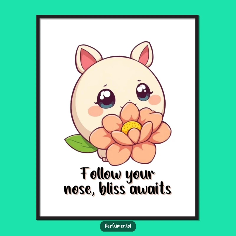 Funny Free Printable Wall Art: Creature's Floral Curiosity - Whimsical Downloadable Art