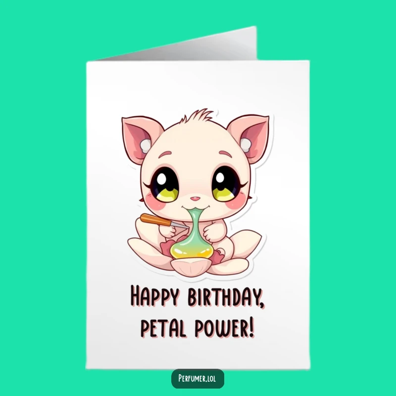 Free Printable Birthday Card: Creature's Petal Painting Fun - Funny Downloadable Gift