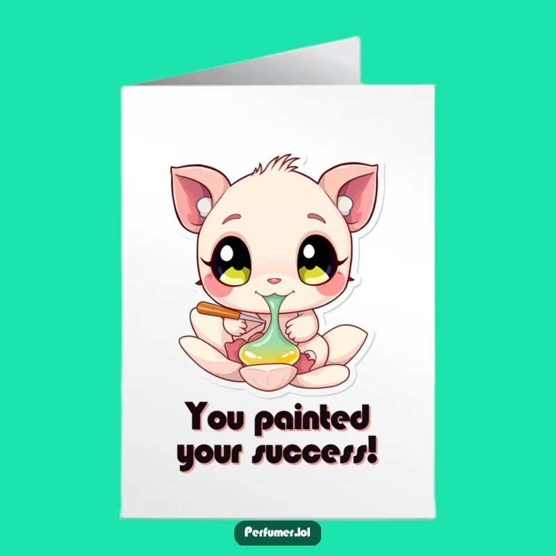 Free Printable Congrats Card: Creature's Blooming Success Dab - Funny Downloadable Gift