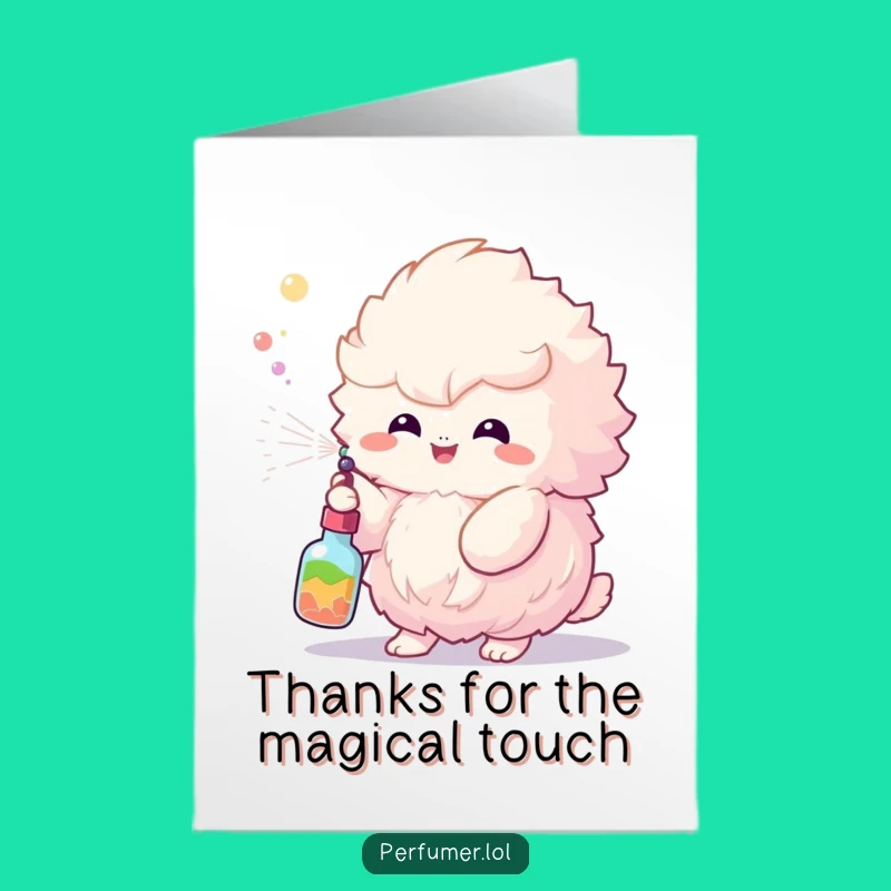 Free Printable Thank You Card: Fluffy Creature's Gratitude Mist - Funny Downloadable Gift